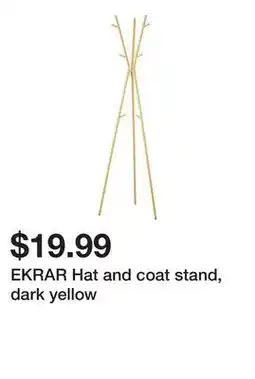 Ikea EKRAR Hat and coat stand, dark yellow offer