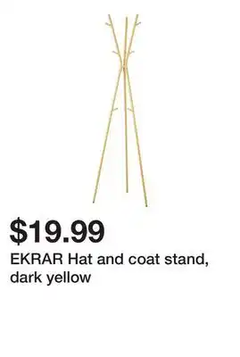 Ikea EKRAR Hat and coat stand, dark yellow offer