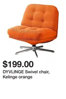 Ikea DYVLINGE Swivel chair, Kelinge orange offer