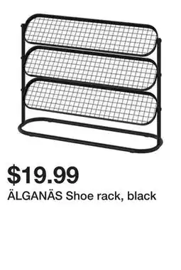 Ikea ÄLGANÄS Shoe rack, black offer