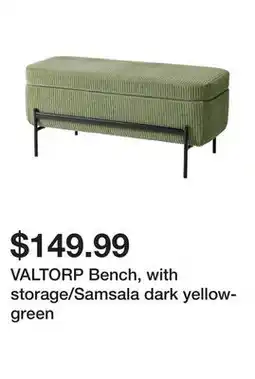 Ikea VALTORP Bench, with storage/Samsala dark yellow-green offer