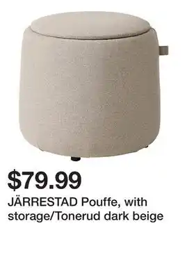 Ikea JÄRRESTAD Pouffe, with storage/Tonerud dark beige offer