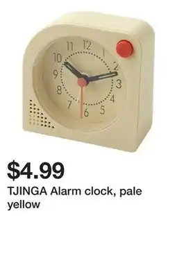 Ikea TJINGA Alarm clock, pale yellow offer