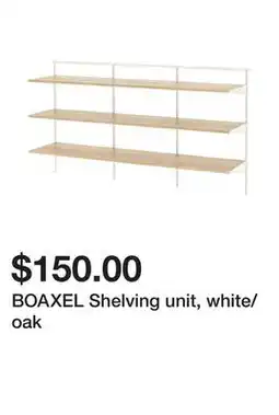 Ikea BOAXEL Shelving unit, white/oak offer