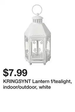 Ikea KRINGSYNT Lantern f/tealight, indoor/outdoor, white offer