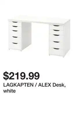 Ikea LAGKAPTEN / ALEX Desk, white offer