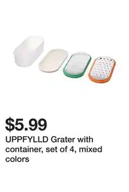 Ikea UPPFYLLD Grater with container, set of 4, mixed colors offer