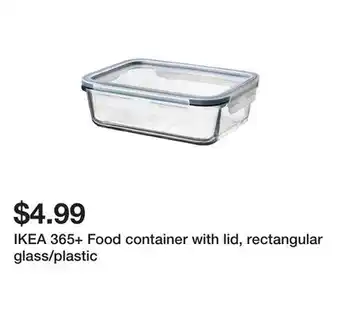 Ikea IKEA 365+ Food container with lid, rectangular glass/plastic offer