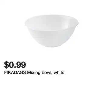 Ikea FIKADAGS Mixing bowl, white offer