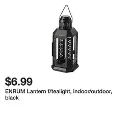 Ikea ENRUM Lantern f/tealight, indoor/outdoor, black offer