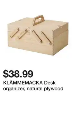 Ikea KLÄMMEMACKA Desk organizer, natural plywood offer