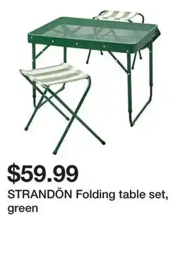 Ikea STRANDÖN Folding table set, green offer