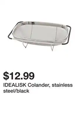 Ikea IDEALISK Colander, stainless steel/black offer