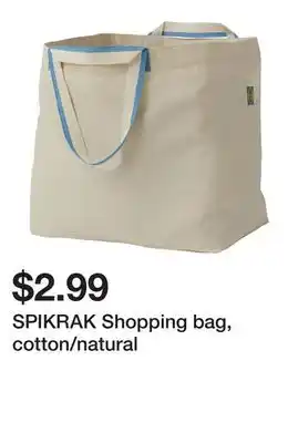 Ikea SPIKRAK Shopping bag, cotton/natural offer