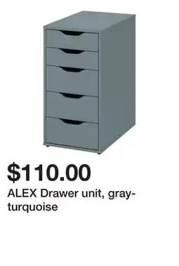 Ikea ALEX Drawer unit, gray-turquoise offer