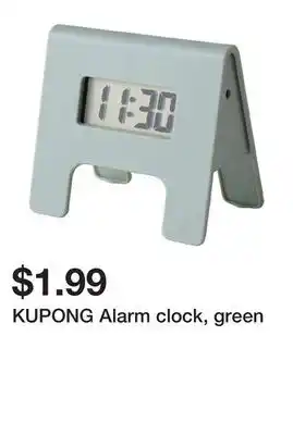 Ikea KUPONG Alarm clock, green offer