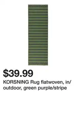 Ikea KORSNING Rug flatwoven, in/outdoor, green purple/stripe offer