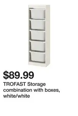 Ikea TROFAST Storage combination with boxes, white/white offer