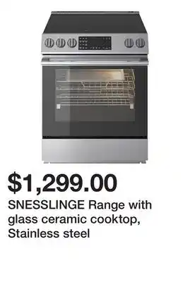 Ikea SNESSLINGE Range with glass ceramic cooktop, Stainless steel offer