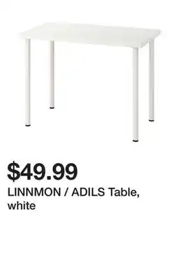 Ikea LINNMON / ADILS Table, white offer