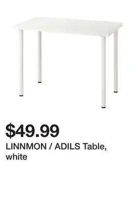 Ikea LINNMON / ADILS Table, white offer