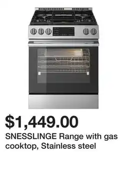 Ikea SNESSLINGE Range with gas cooktop, Stainless steel offer