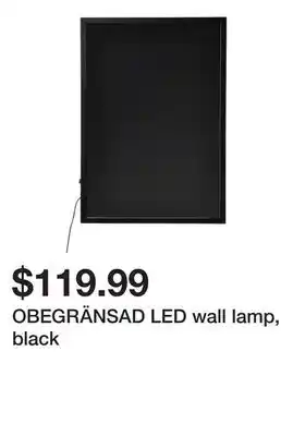 Ikea OBEGRÄNSAD LED wall lamp, black offer