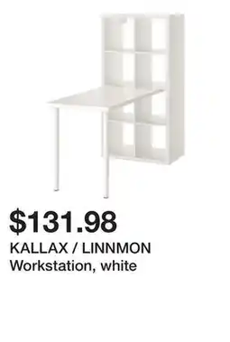 Ikea KALLAX / LINNMON Workstation, white offer