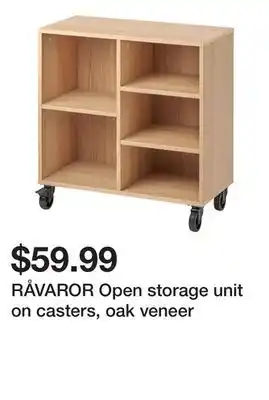 Ikea RÅVAROR Open storage unit on casters, oak veneer offer