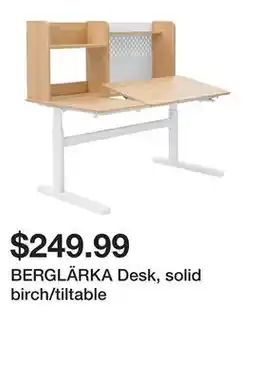 Ikea BERGLÄRKA Desk, solid birch/tiltable offer