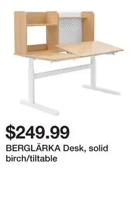 Ikea BERGLÄRKA Desk, solid birch/tiltable offer