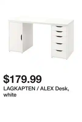 Ikea LAGKAPTEN / ALEX Desk, white offer