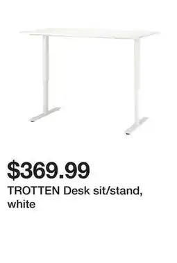 Ikea TROTTEN Desk sit/stand, white offer