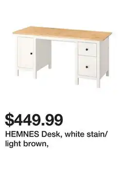 Ikea HEMNES Desk, white stain/light brown offer