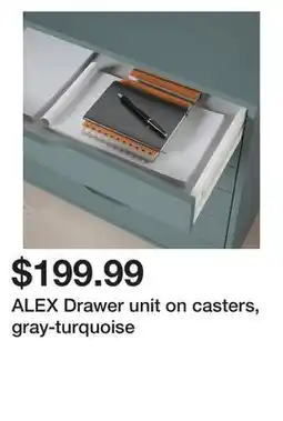 Ikea ALEX Drawer unit on casters, gray-turquoise offer