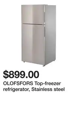 Ikea OLOFSFORS Top-freezer refrigerator, Stainless steel offer