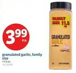 Lidl granulated garlic, family size offer