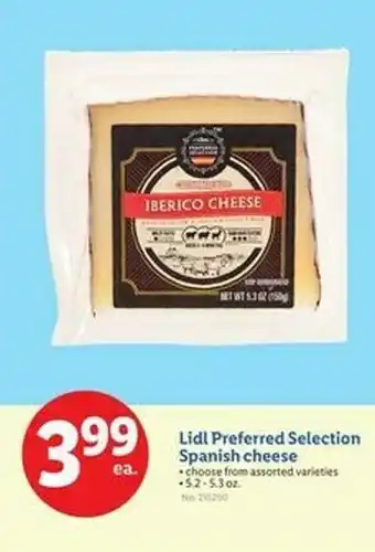 Lidl Lidl Preferred Selection Spanish cheese offer