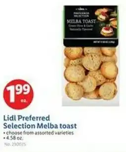 Lidl Lidl Preferred Selection Melba toast offer