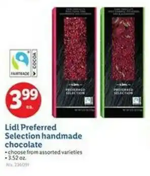 Lidl Lidl Preferred Selection handmade chocolate offer