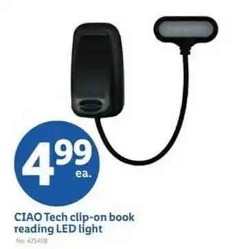 Lidl CIAO Tech clip-on book reading LED light offer