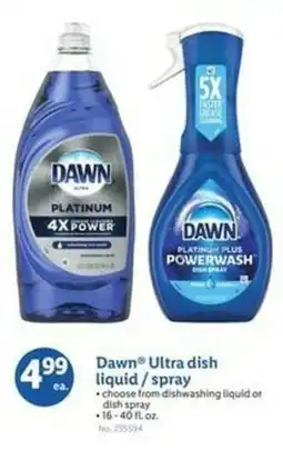 Lidl Dawn Ultra dish liquid/spray offer