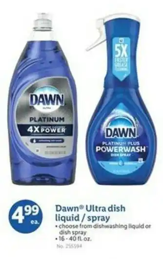 Lidl Dawn Ultra dish liquid/spray offer