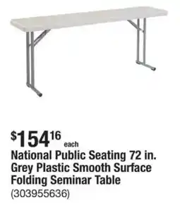 The Home Depot National public seating 72 in. grey plastic smooth surface folding seminar table offer