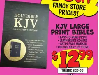 Ollie's KJV LARGE PRINT BIBLES offer