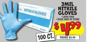 Ollie's 3MIL NITRILE GLOVES offer