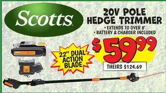 Ollie's Scotts 20V POLE HEDGE TRIMMER offer