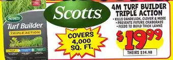 Ollie's SCOTTS 4M TURF BUILDER TRIPLE ACTION offer