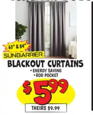 Ollie's BLACKOUT 63 & 84 CURTAINS offer