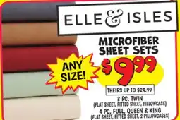 Ollie's ELLE ISLES MICROFIBER SHEET SETS offer